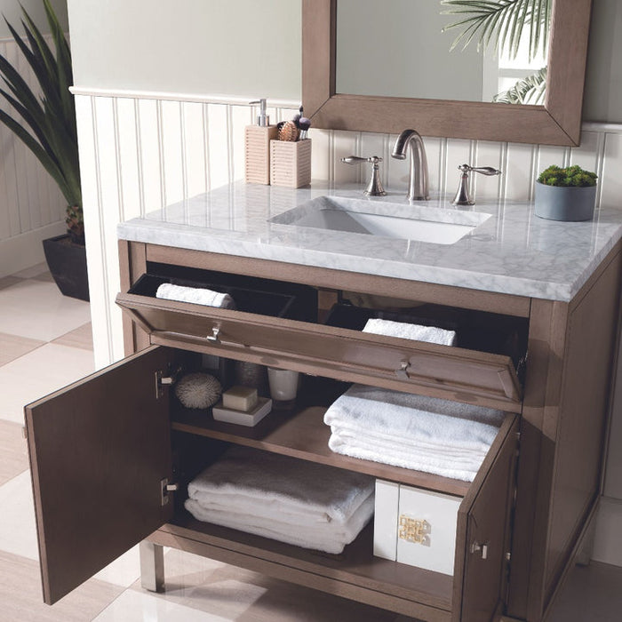 James Martin Vanities Chicago Collection 36 in. Single Vanity in Whitewashed Walnut with Countertop Options - 305-V36-WWW-3AF