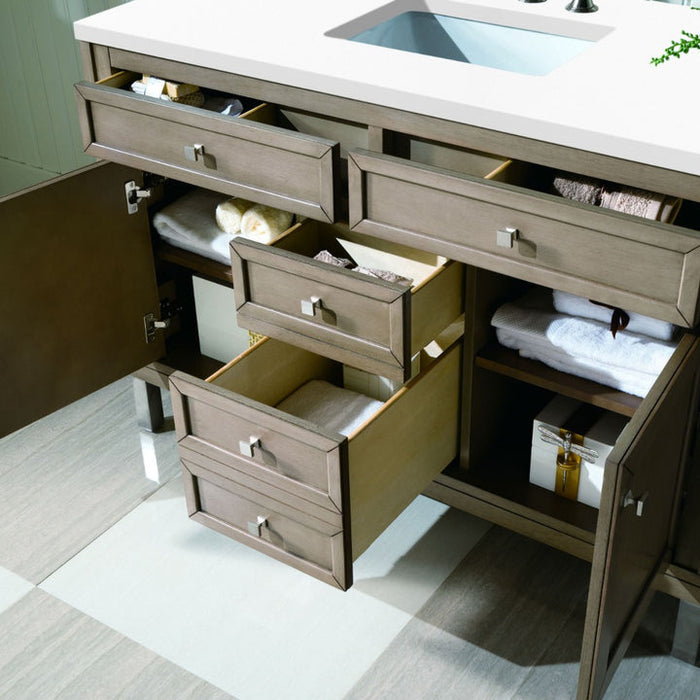 James Martin Vanities Chicago Collection 48 in. Single Vanity in Whitewashed Walnut with Countertop Options - 305-V48-WWW-3AF