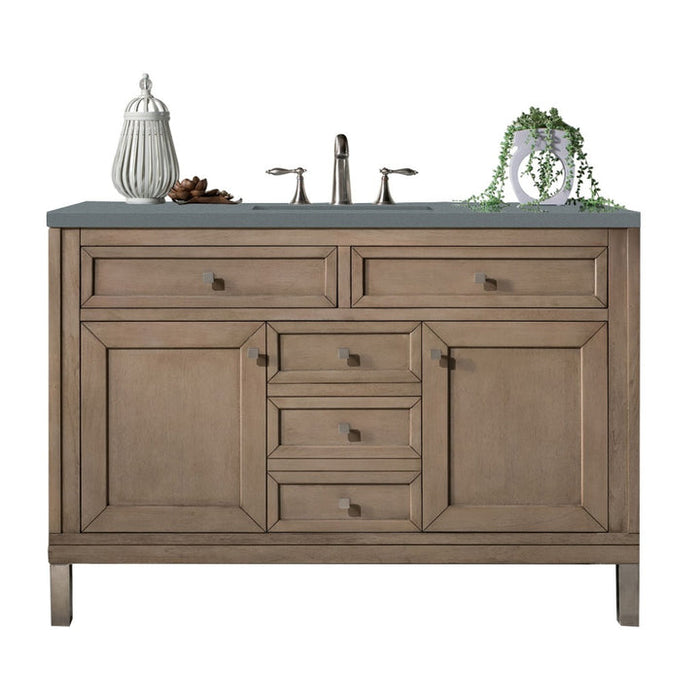 James Martin Vanities Chicago Collection 48 in. Single Vanity in Whitewashed Walnut with Countertop Options - 305-V48-WWW-3AF