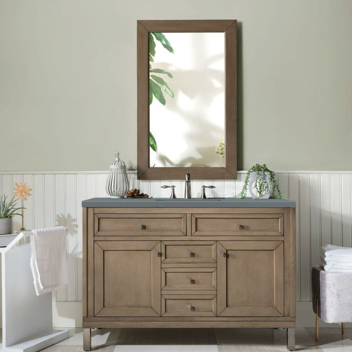 James Martin Vanities Chicago Collection 48 in. Single Vanity in Whitewashed Walnut with Countertop Options - 305-V48-WWW-3AF