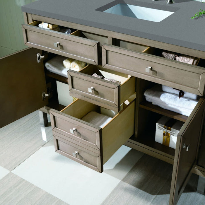 James Martin Vanities Chicago Collection 48 in. Single Vanity in Whitewashed Walnut with Countertop Options - 305-V48-WWW-3AF