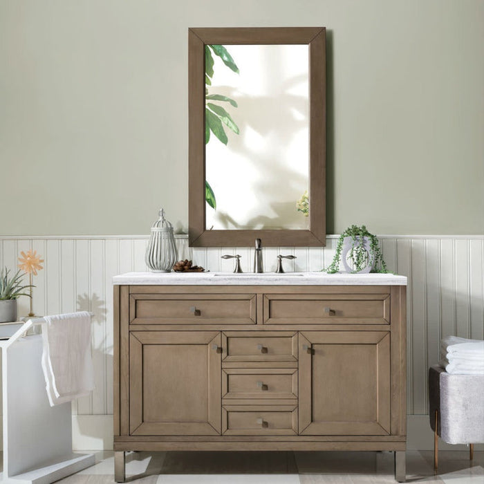 James Martin Vanities Chicago Collection 48 in. Single Vanity in Whitewashed Walnut with Countertop Options - 305-V48-WWW-3AF