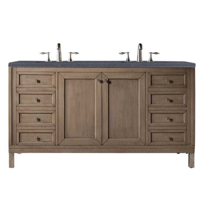 James Martin Vanities Chicago Collection 60 in. Double Vanity in Whitewashed Walnut with Countertop Options - 305-V60D-WWW-3AF