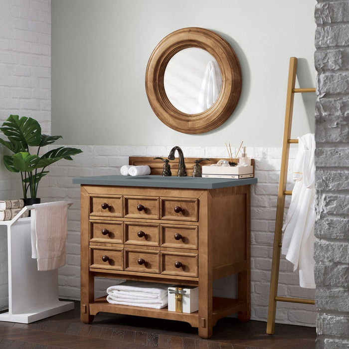 James Martin Vanities Malibu Collection 36 in. Single Vanity in Honey Alder with Countertop Options - 500-V36-HON-3AF