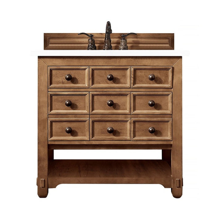 James Martin Vanities Malibu Collection 36 in. Single Vanity in Honey Alder with Countertop Options - 500-V36-HON-3AF