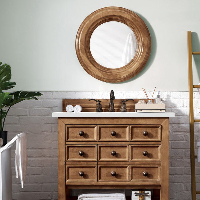 James Martin Vanities Malibu Collection 36 in. Single Vanity in Honey Alder with Countertop Options - 500-V36-HON-3AF