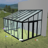 Janssens | Arcadia Lean-To Glass Greenhouse/Sunroom with 4mm Tempered Glass Glazing