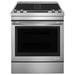 JennAir – 6.4 Cu. Ft. Self-Cleaning Slide-In Electric Convection Range – Silver - ae36