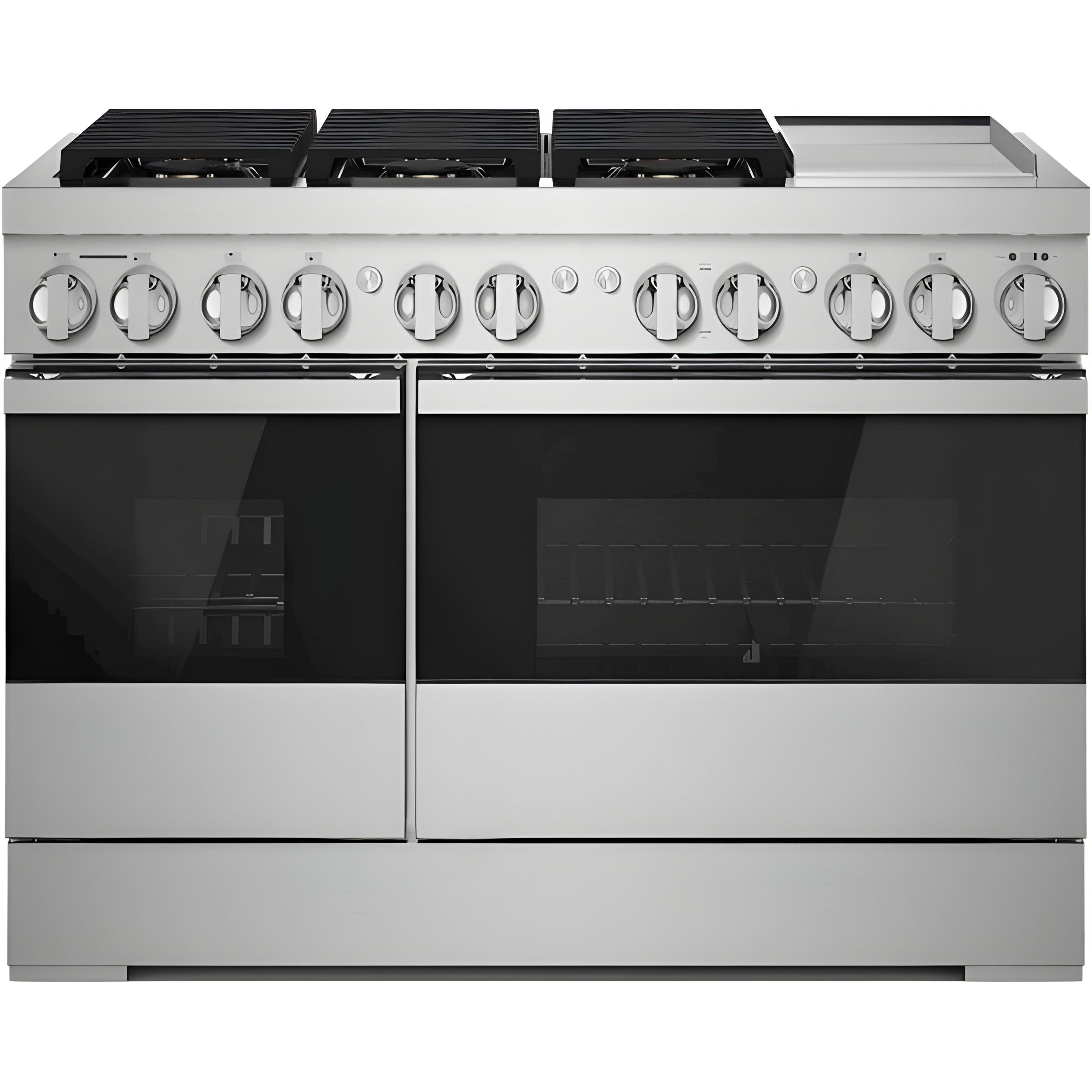 JennAir – NOIR 6.3 Cu. Ft. Freestanding Double Oven Dual Fuel True Convection Range with Self-Cleaning and Griddle – Floating black glass - eo87