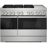 JennAir – NOIR 6.3 Cu. Ft. Freestanding Double Oven Dual Fuel True Convection Range with Self-Cleaning and Griddle – Floating black glass - eo87