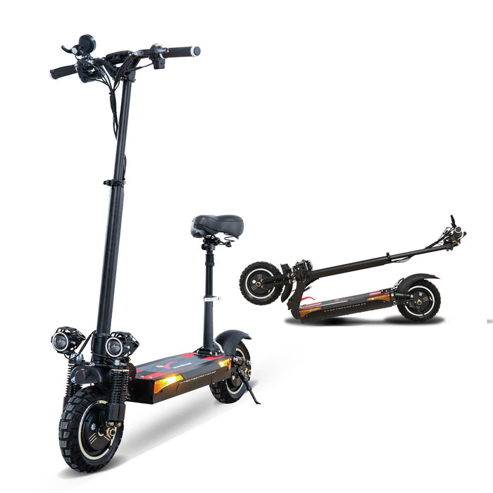 Jue Xing X900 Pro Electric Scooter with Seat for Adult Dual Motors 48V 2400W 26AH 50 mile Long Range - es204