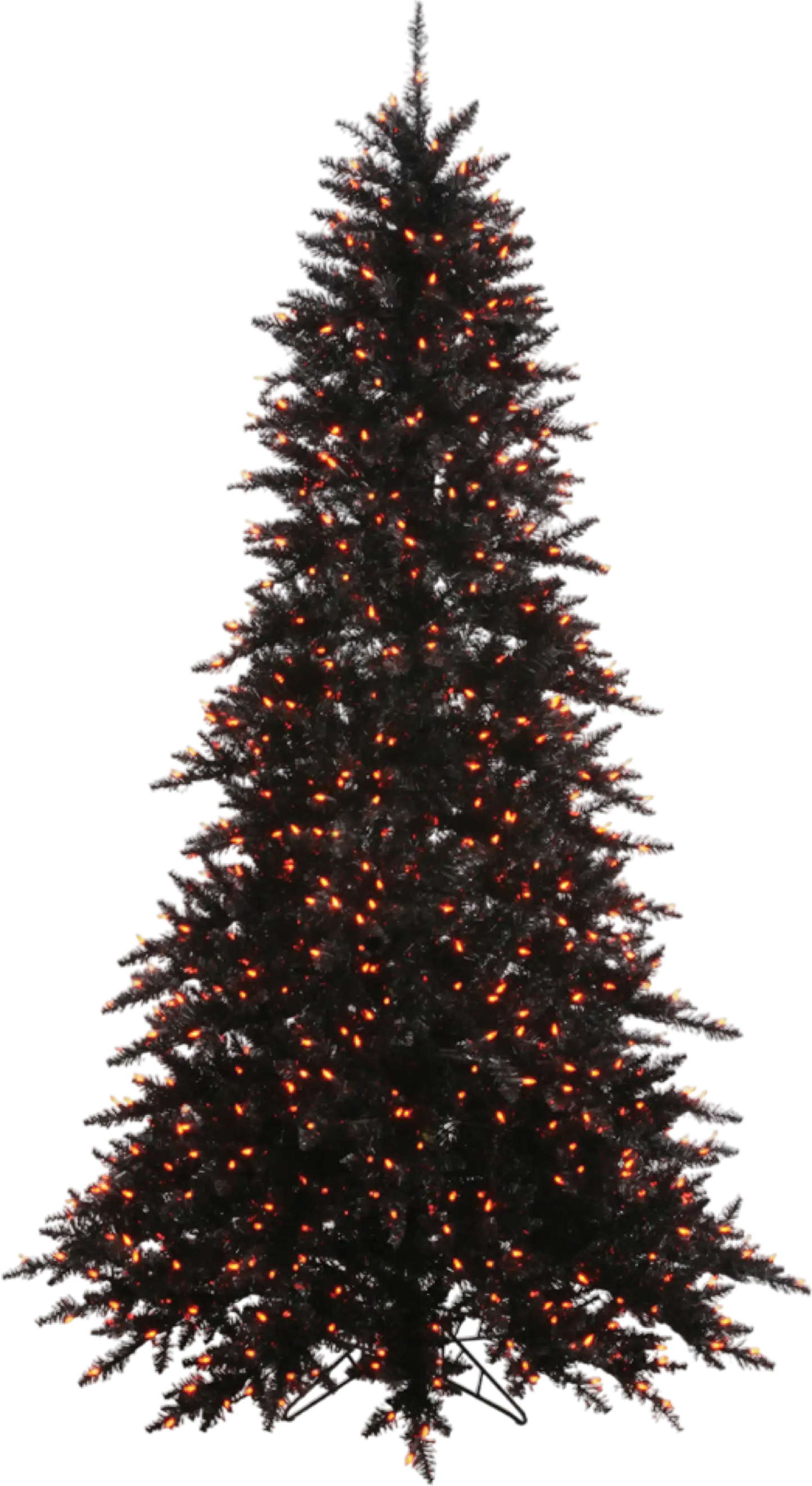 Richell Vickerman Black Fir Artificial Christmas Tree 5.5' x 42" with Orange LED Lights New - K162056LED