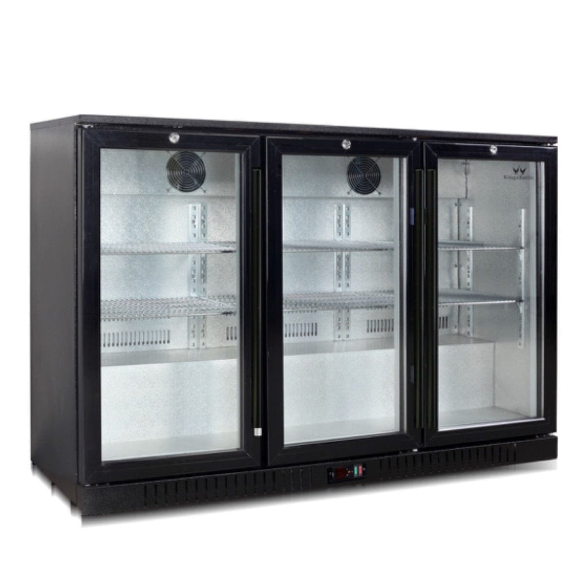 Kings Bottle Commercial Grade Back Bar Fridge, 3 Self-closing Glass Door KBU-328-BP