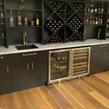 Kings Bottle 48" Glass Door Wine And Beverage Fridge Center Built In - KBU50BW3-FG