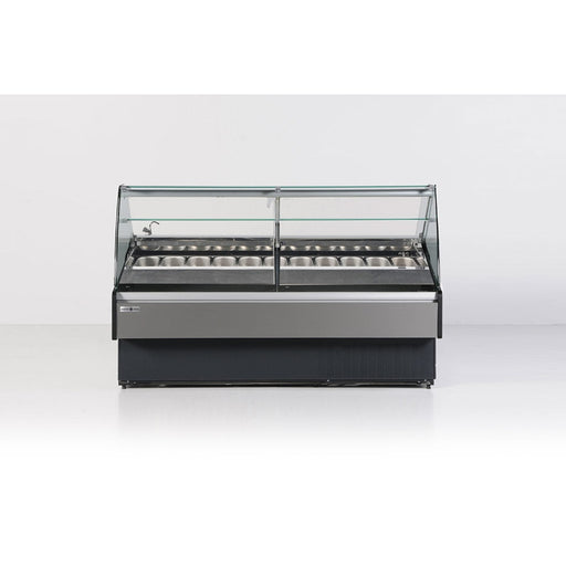 Hydra-Kool - Commercial - 58" Gelato Case with 16 Pan Capacity, Curved Glass - KFM-GL-60-S