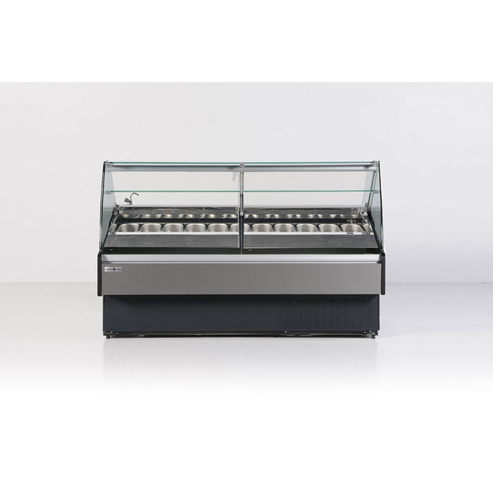 Hydra-Kool - Commercial - 40" Gelato Case with 10 Pan Capacity, Curved Glass - KFM-GL-40-S