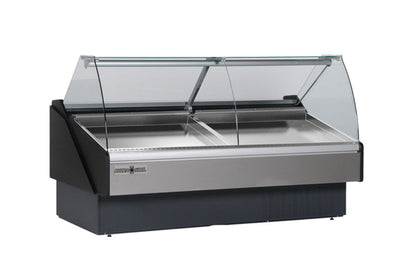 Hydra-Kool | 78" Wide Self Contained Curved Glass Seafood Display Case - KFM-SC-80-S