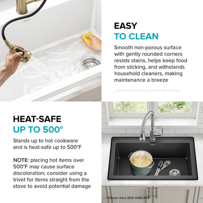 KRAUS Forteza 33” Granite Dual Mount White Kitchen Sink - KGD-54WHITE