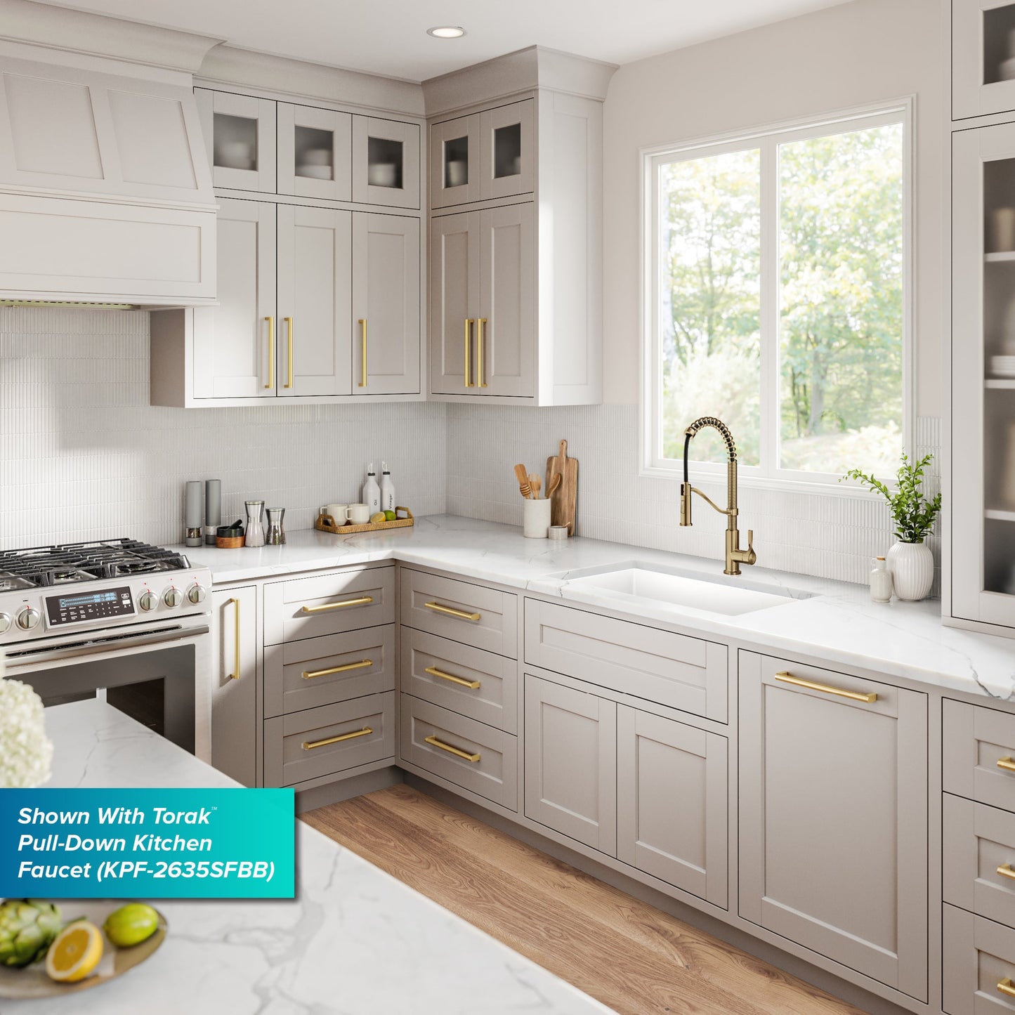 KRAUS Quarza 31” Granite Undermount Single Bowl White Kitchen Sink - KGU-413BWHITE