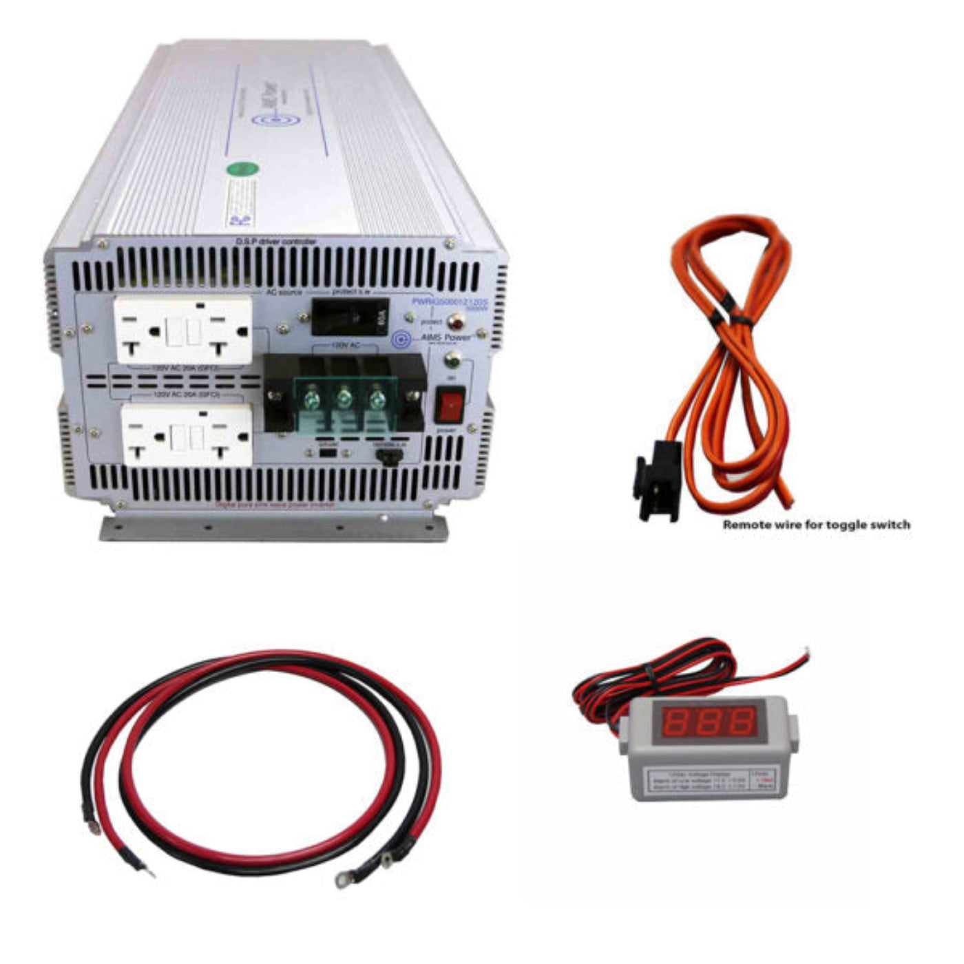 Aims Power 5000 Watt Industrial Pure Sine Power Inverter Kit - KITPWRIG500012