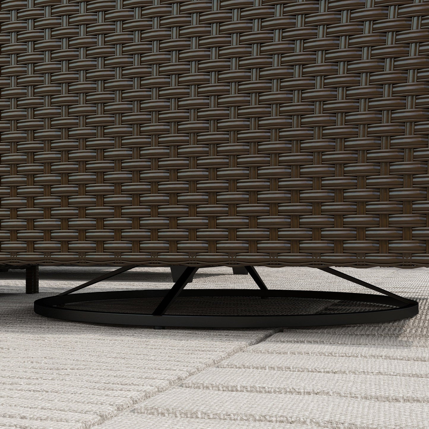 Outsunny 6-Piece Rattan Patio Set with 3-Seater Sofa, Swivel Rockers & 2-Tier Table, Deep Coffee - 860-312V00CF