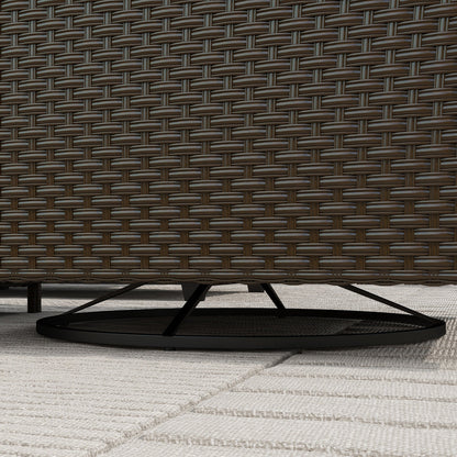 Outsunny 6-Piece Rattan Patio Set with 3-Seater Sofa, Swivel Rockers & 2-Tier Table, Deep Coffee - 860-312V00CF