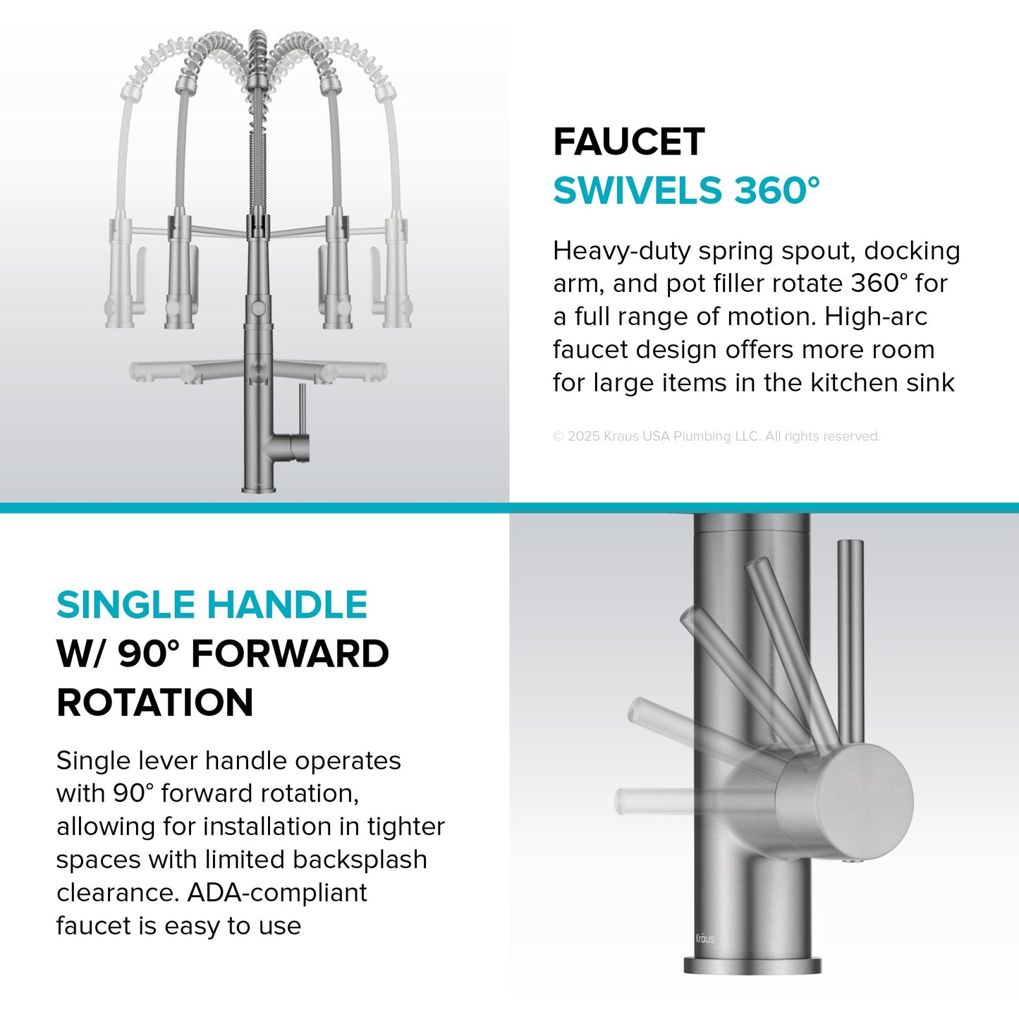 KRAUS Artec Pro 2-Function Single Handle Pull Down Kitchen Faucet in Matte Black