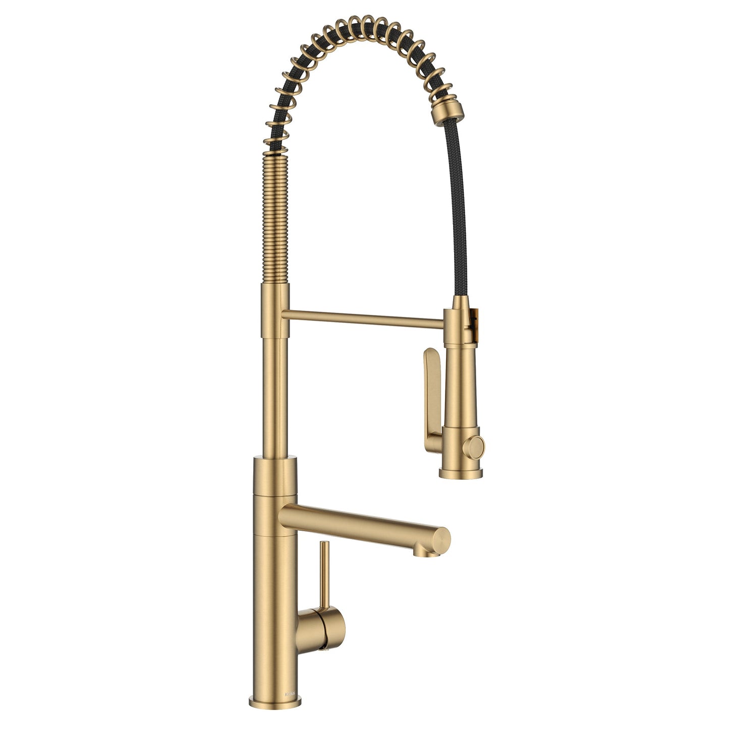 KRAUS Artec Pro 2-Function Single Handle Pull Down Kitchen Faucet in Brushed Brass - KPF-1605BB