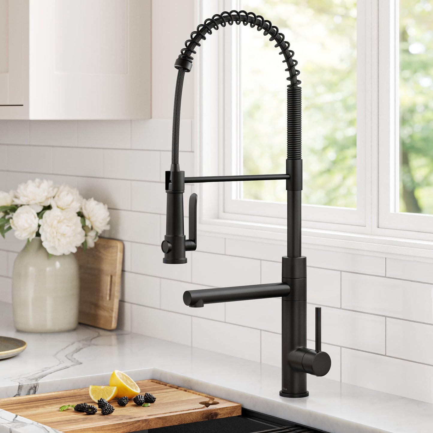 KRAUS Artec Pro 2-Function Single Handle Pull Down Kitchen Faucet in Matte Black