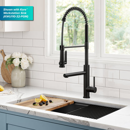 KRAUS Artec Pro 2-Function Single Handle Pull Down Kitchen Faucet in Matte Black