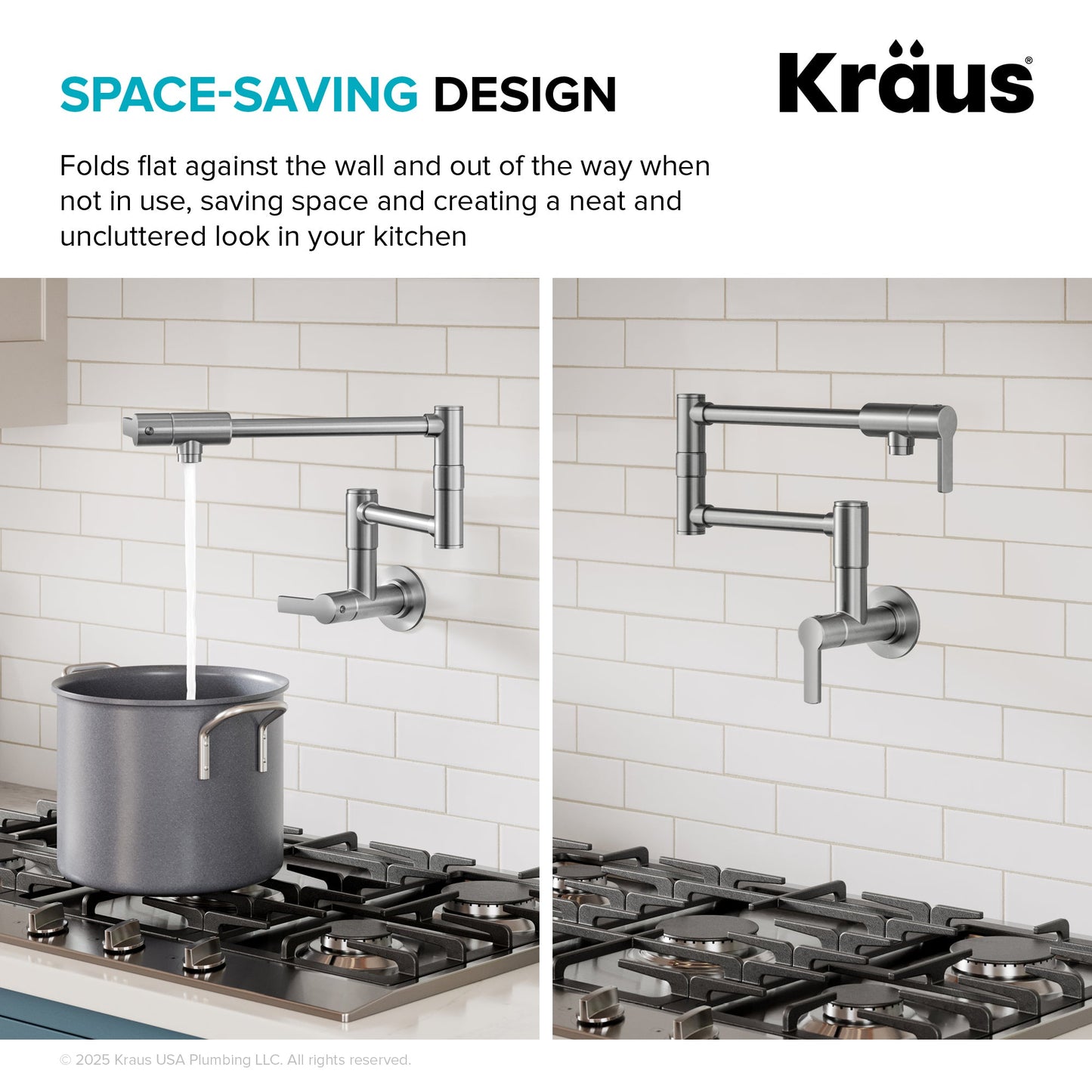 KRAUS Oletto Wall Mount Pot Filler in Matte Black - KPF-5001MB