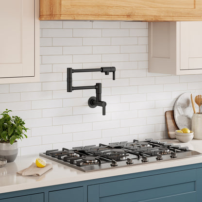 KRAUS Oletto Wall Mount Pot Filler in Matte Black - KPF-5001MB