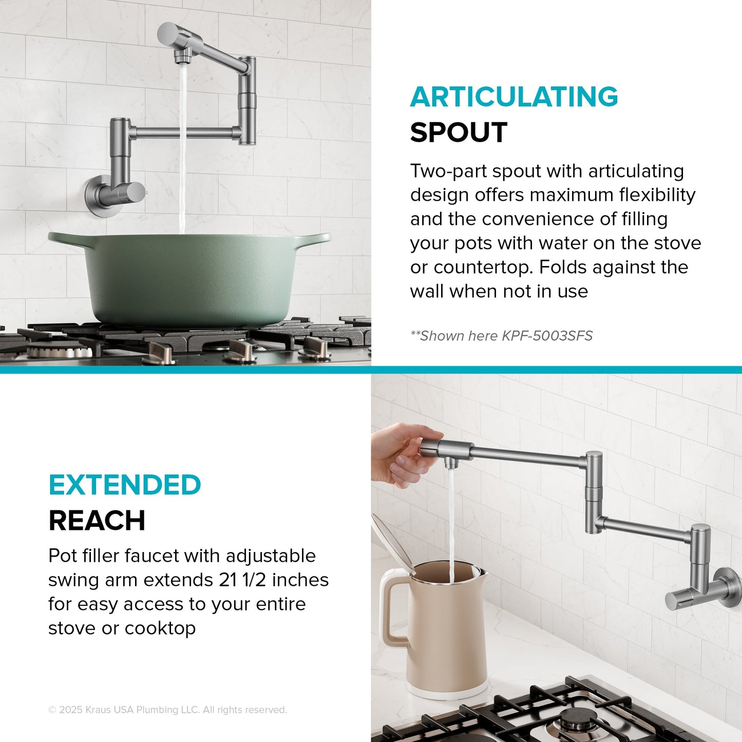 KRAUS Bolden Wall Mount Pot Filler in Antique Champagne Bronze - KPF-5003SFACB