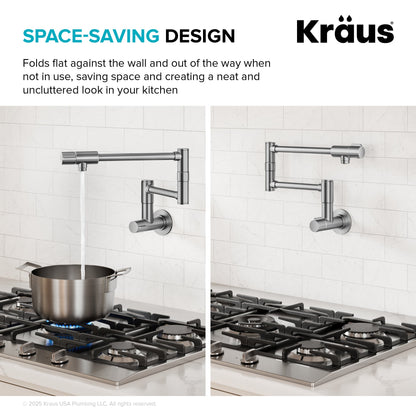 KRAUS Bolden Wall Mount Pot Filler in Antique Champagne Bronze - KPF-5003SFACB