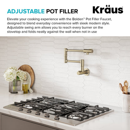 KRAUS Bolden Wall Mount Pot Filler in Antique Champagne Bronze - KPF-5003SFACB
