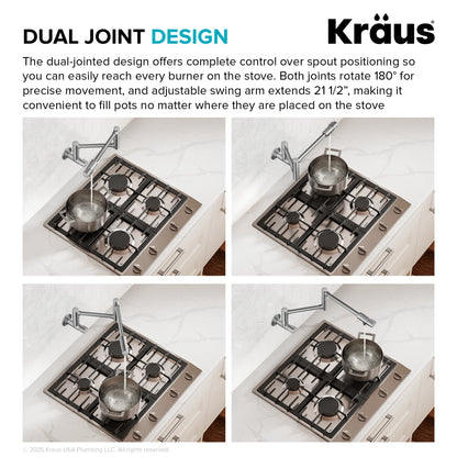 KRAUS Bolden Wall Mount Pot Filler in Antique Champagne Bronze - KPF-5003SFACB