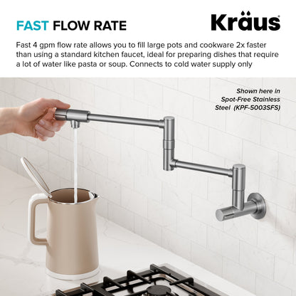 KRAUS Bolden Wall Mount Pot Filler in Antique Champagne Bronze - KPF-5003SFACB