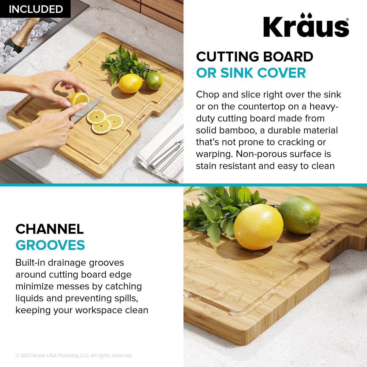 KRAUS 15"x 15" Outdoor Marine Grade Workstation Drop-In T316 Stainless Steel Bar Sink - KWT321-15-316