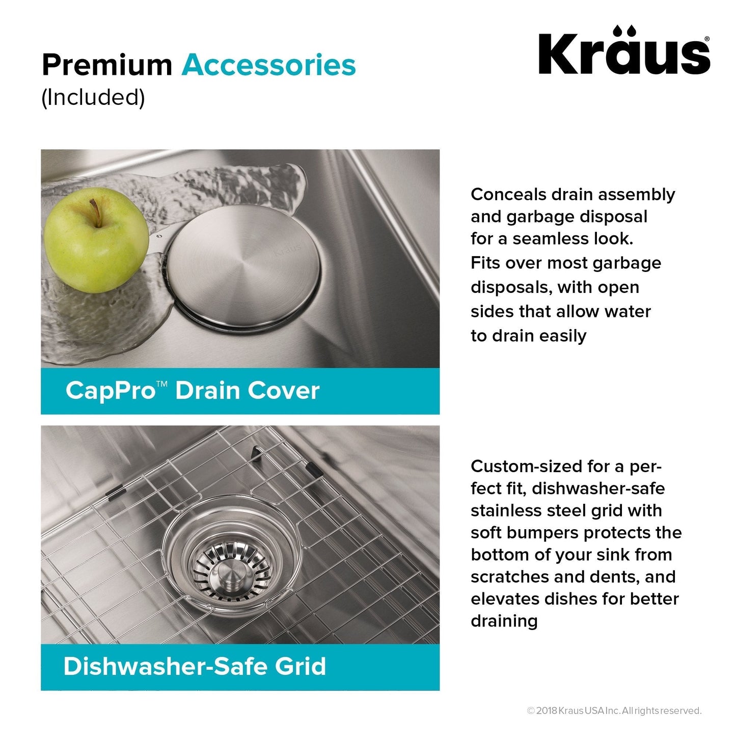 KRAUS 25" 16 Gauge Undermount Single Bowl Stainless Steel Kitchen Sink with Off Center Drain