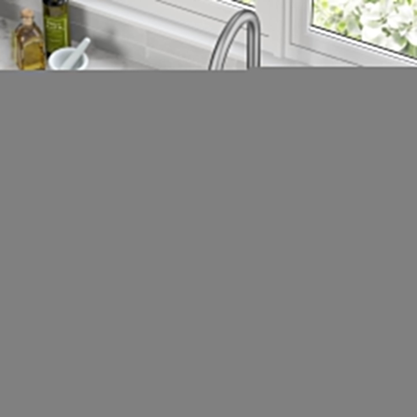 KRAUS 25” Drop-In Granite Composite Workstation Kitchen Sink in Metallic Grey - KGTW12-25MGR