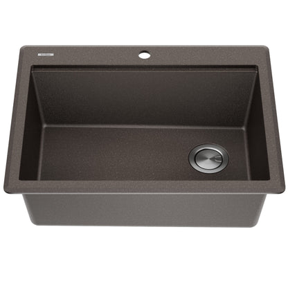 KRAUS 28” Drop-In Granite Composite Workstation Kitchen Sink in Metallic Brown - KGTW12-28MBR