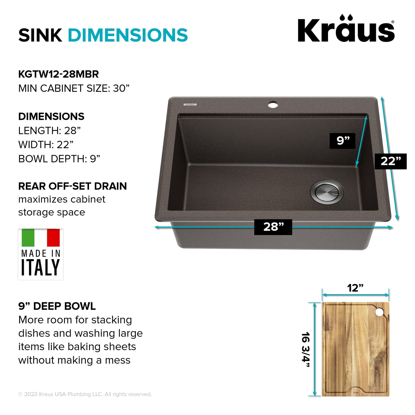KRAUS 28” Drop-In Granite Composite Workstation Kitchen Sink in Metallic Brown - KGTW12-28MBR