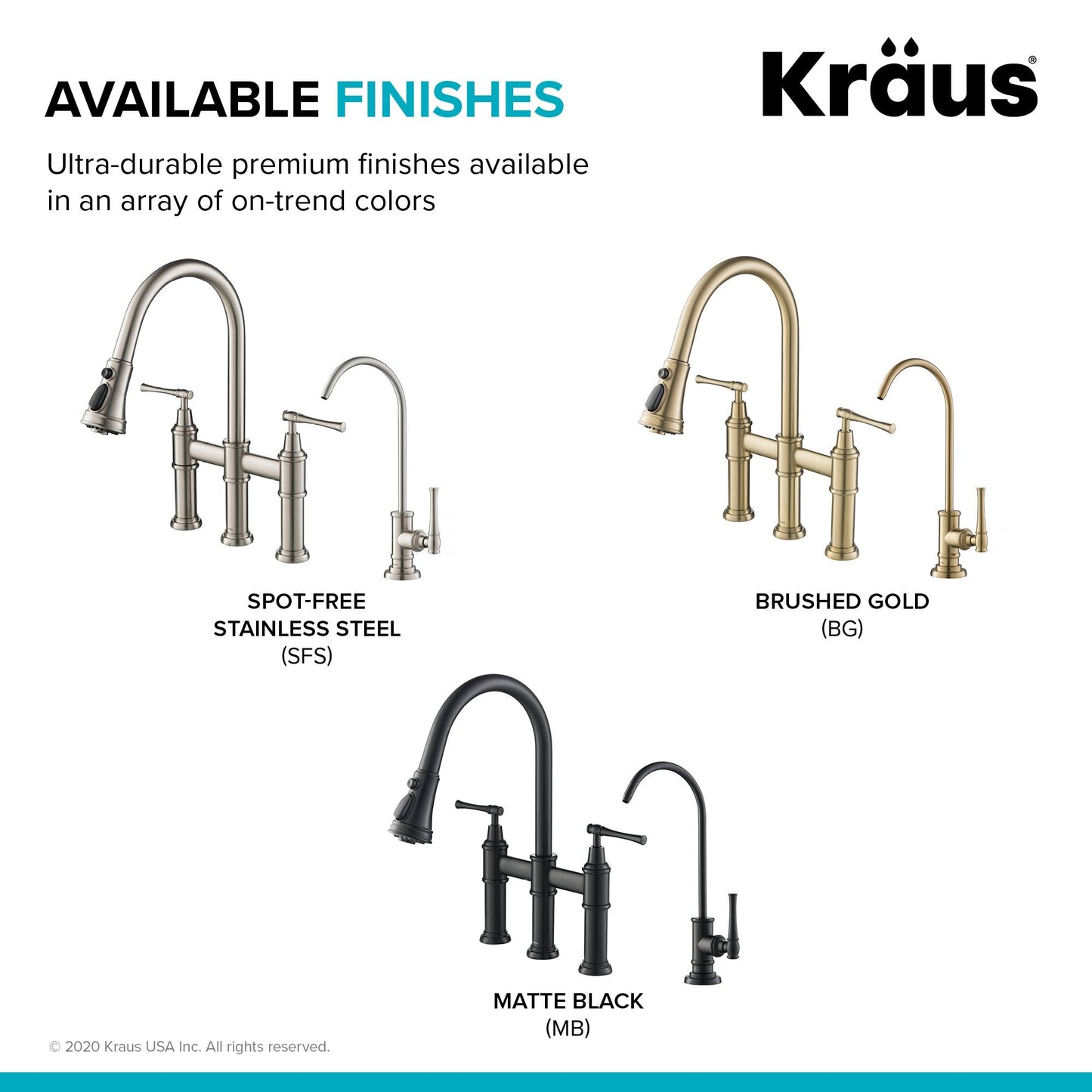 KRAUS Allyn Transitional Bridge Kitchen Faucet & Water Filter Faucet in Spot Free Stainless Steel