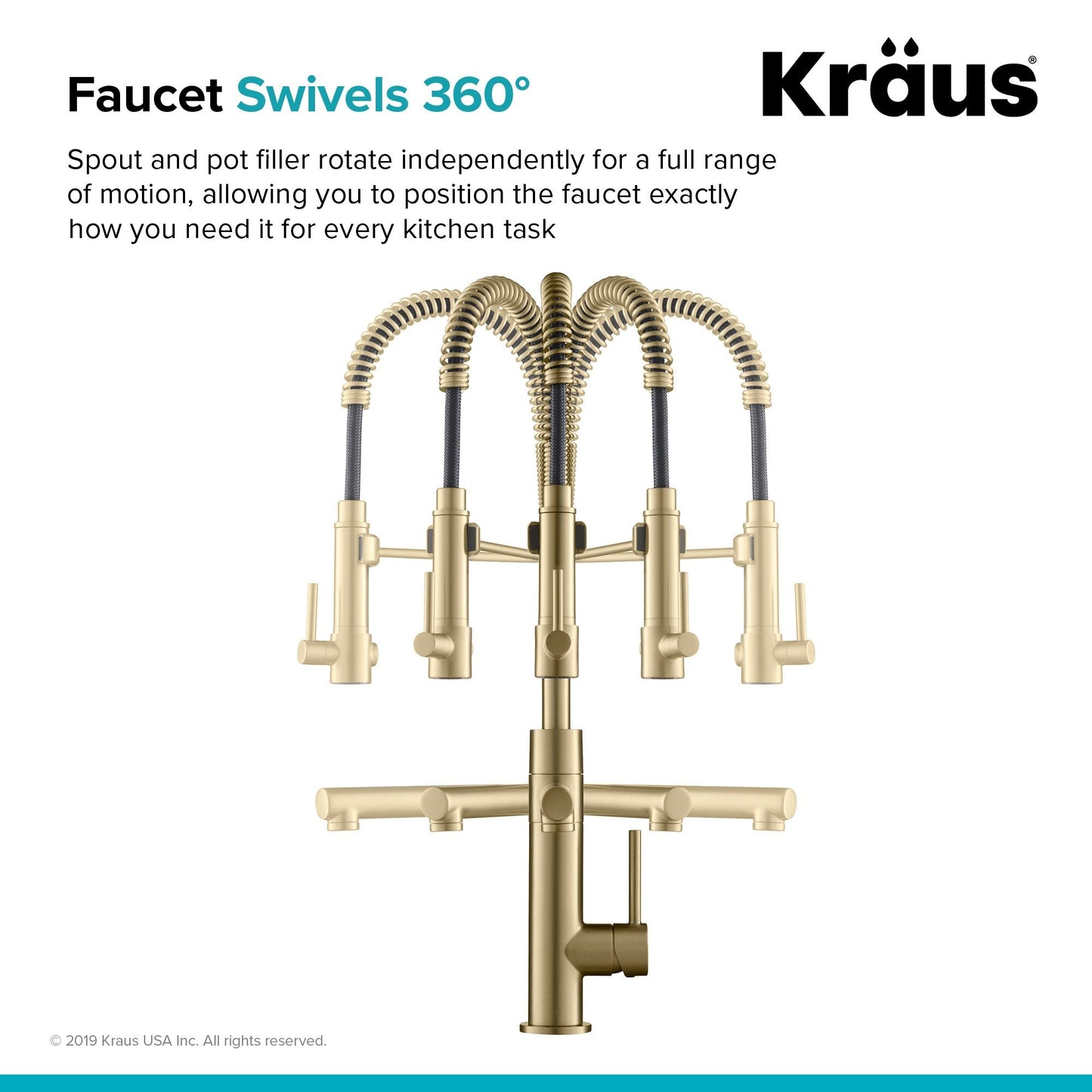 KRAUS Artec Pro 2-Function Commercial Style Pre-Rinse Kitchen Faucet in Matte Black/Black Stainless - KPF-1603MBSB