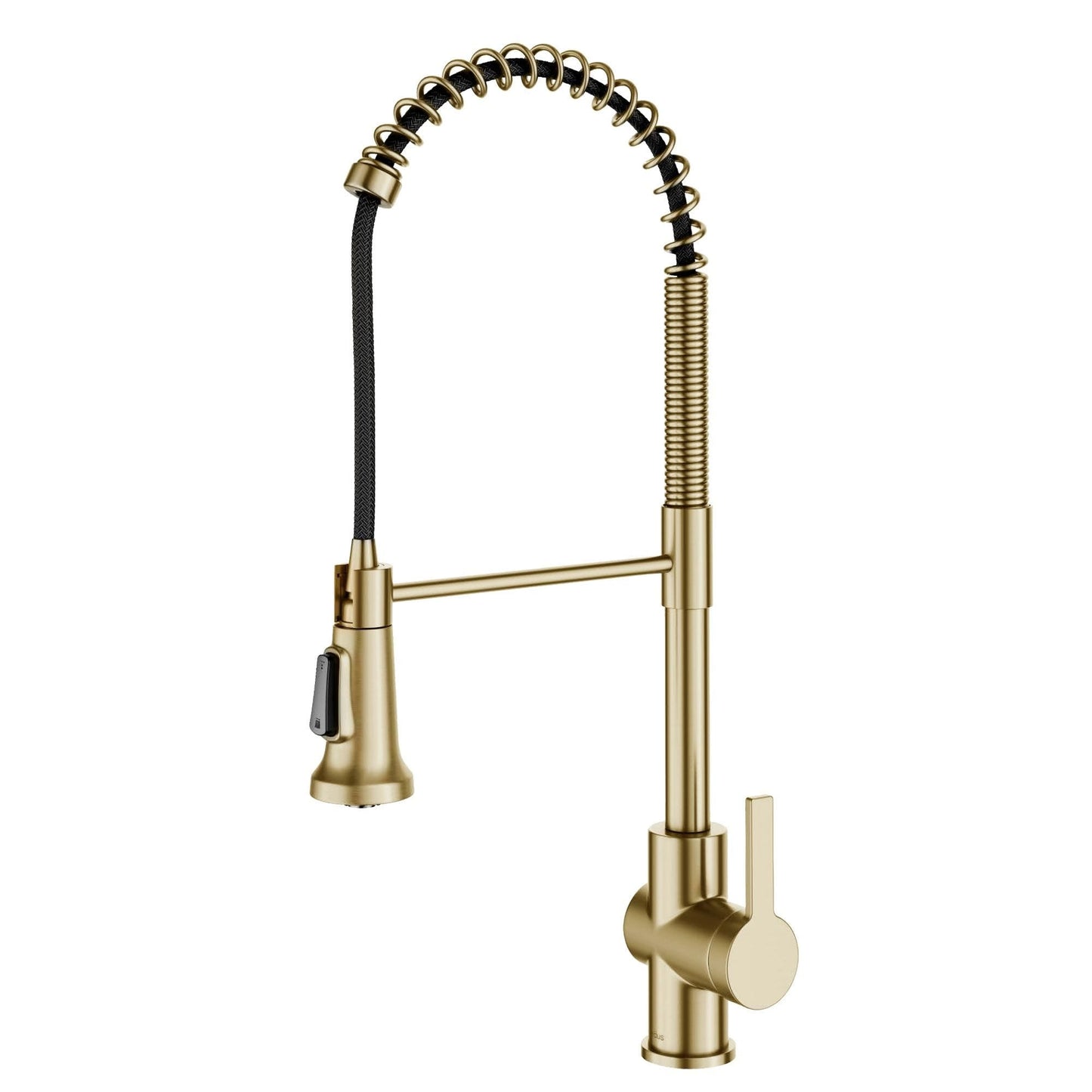KRAUS Britt Commercial Style Pull-Down Single Handle Kitchen Faucet in Spot Free Antique Champagne Bronze - KPF-1691SFACB