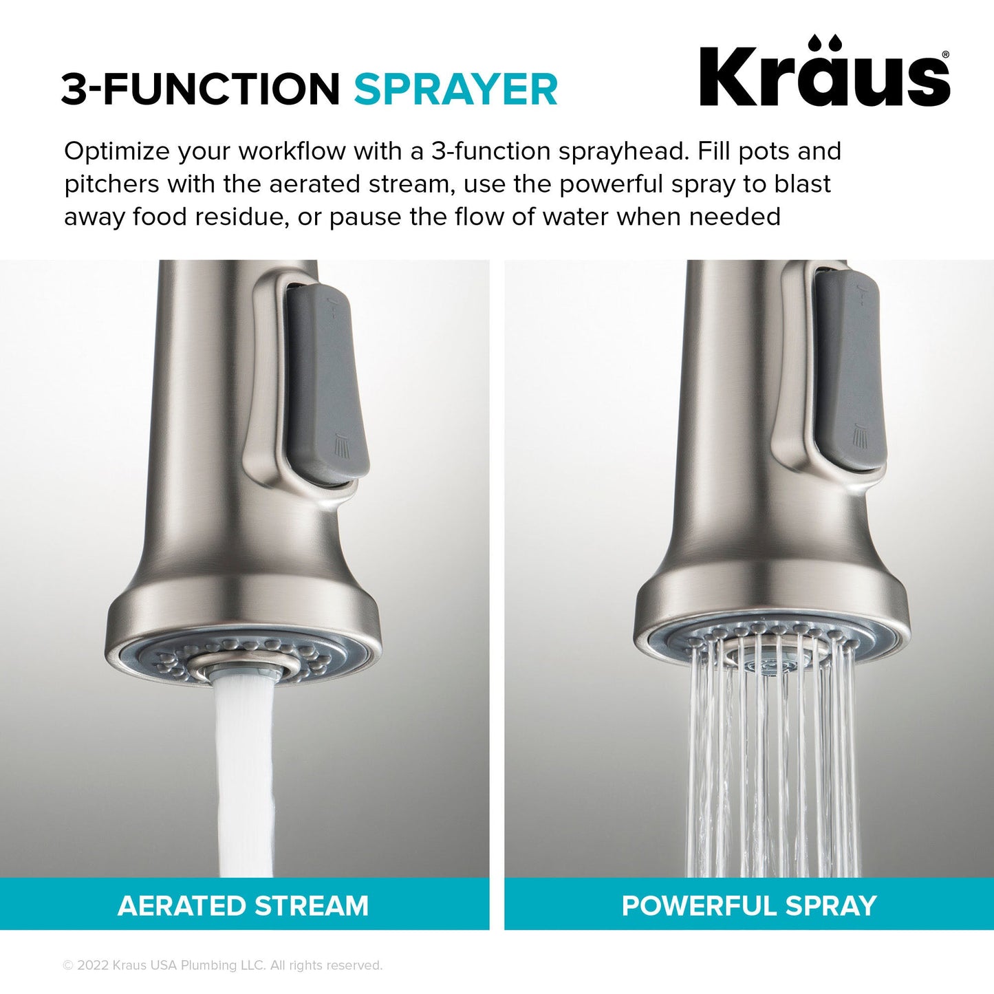 KRAUS Britt Touchless Pull-Down Single Handle Faucet in Spot Free Antique Champagne Bronze - KSF-1691SFACB