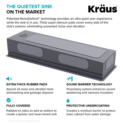KRAUS Kore Dual Tier 57" Undermount Workstation 16 Gauge Single Bowl Kitchen Sink - KWU210-57