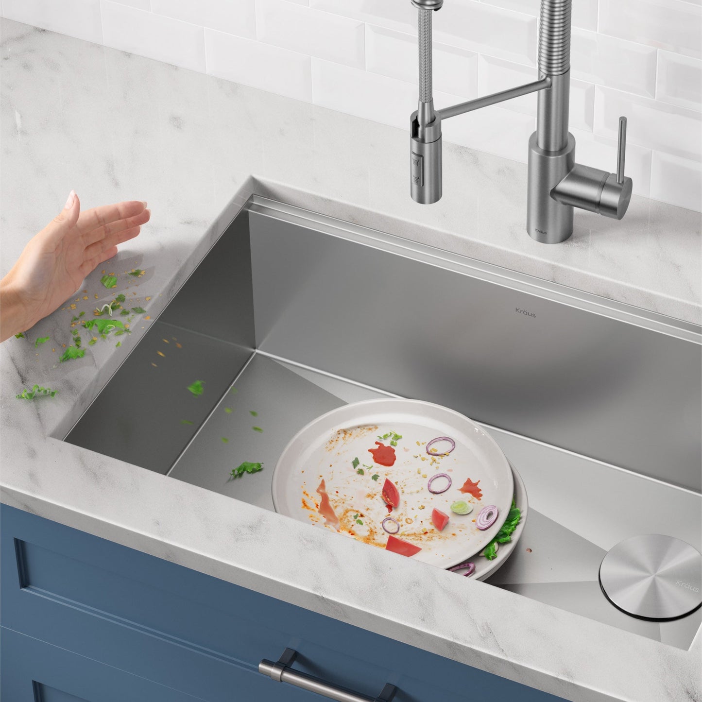 KRAUS Kore 21" Undermount Workstation 16 Gauge Stainless Steel Single Bowl Kitchen Sink with Accessories - KWU111-21