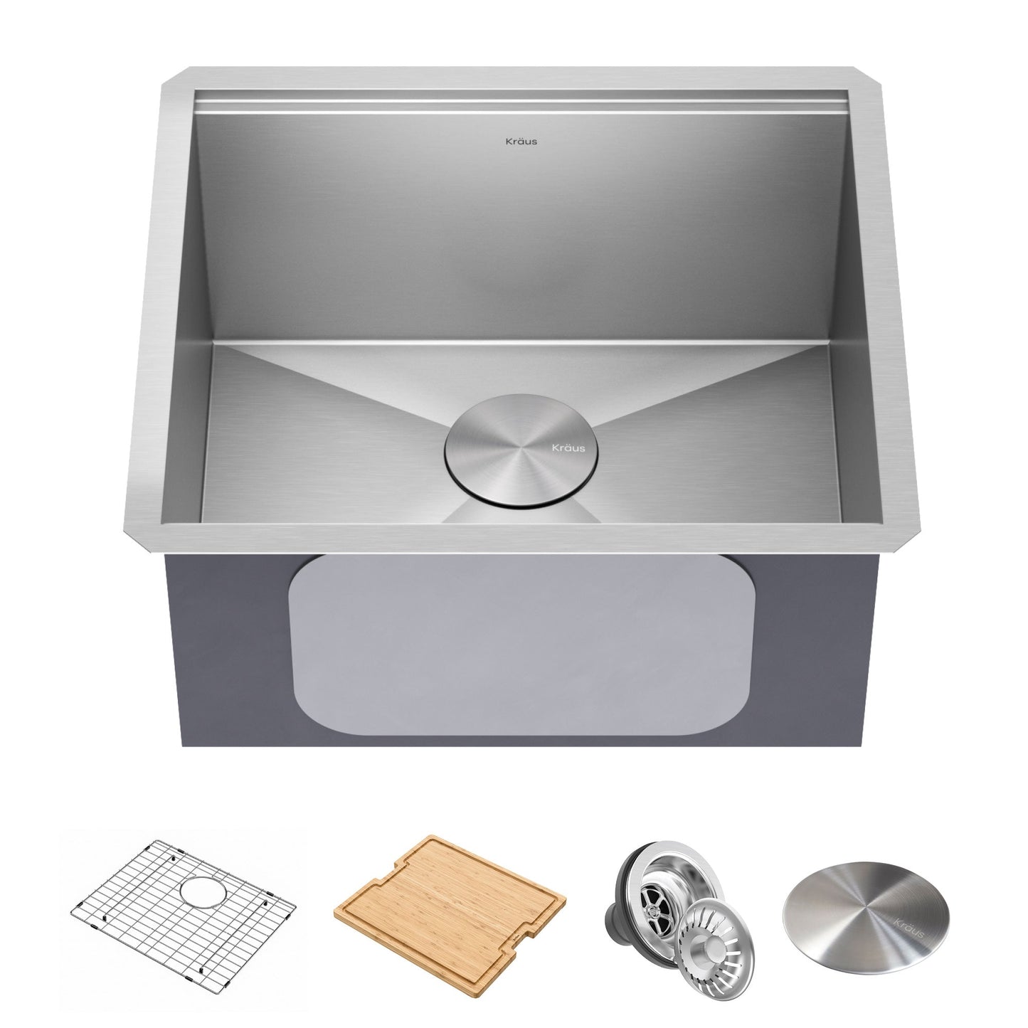 KRAUS Kore 21" Undermount Workstation 16 Gauge Stainless Steel Single Bowl Kitchen Sink with Accessories - KWU111-21