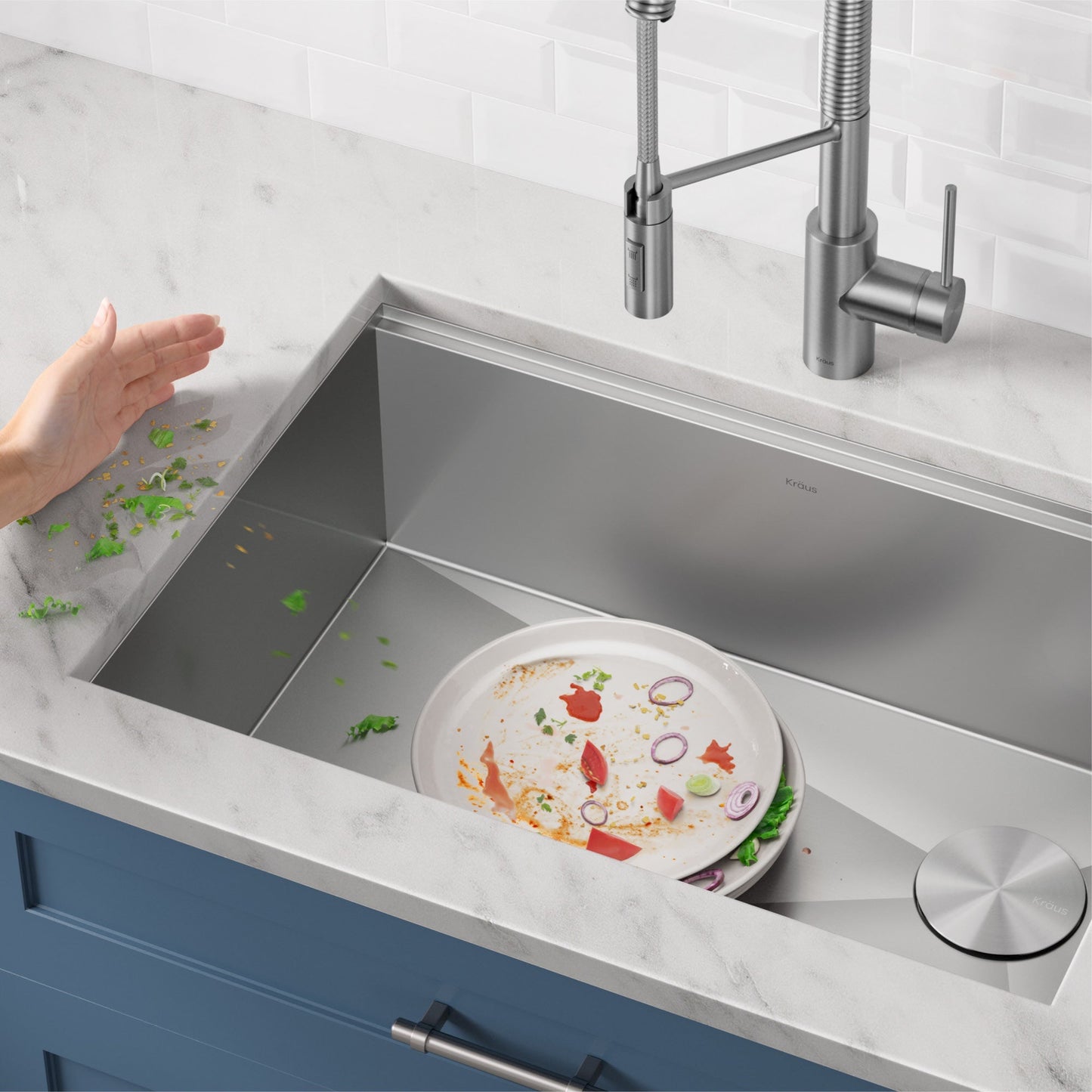 KRAUS Kore 23" Undermount Workstation 16 Gauge Laundry Utility Sink with Accessories - KWU100-23L